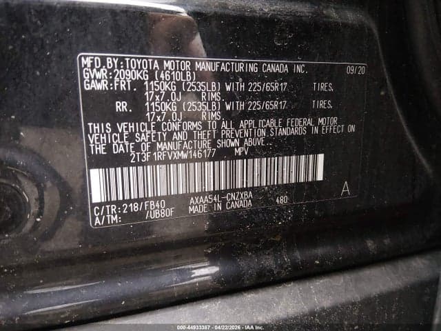 2021 TOYOTA RAV4 LE 9