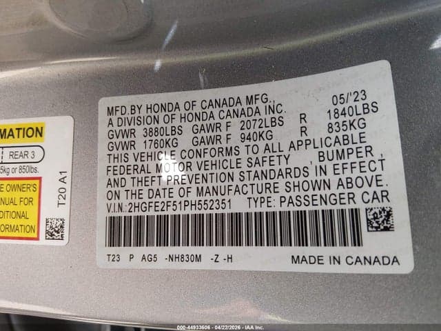 2023 HONDA CIVIC SPORT 9
