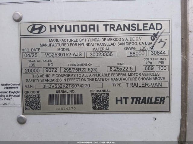 2026 HYUNDAI TRANSLEAD INC UNKNOWN 9