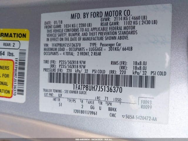 2018 FORD MUSTANG ECOBOOST PREMIUM 9