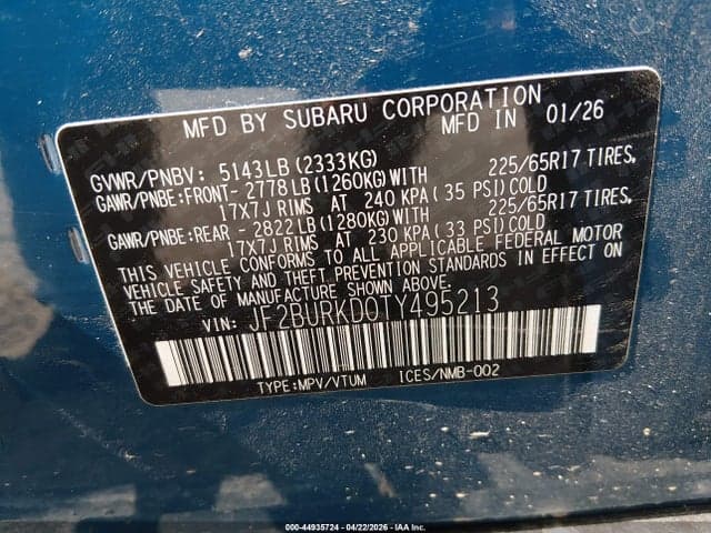 2026 SUBARU OUTBACK WILDERNESS 9