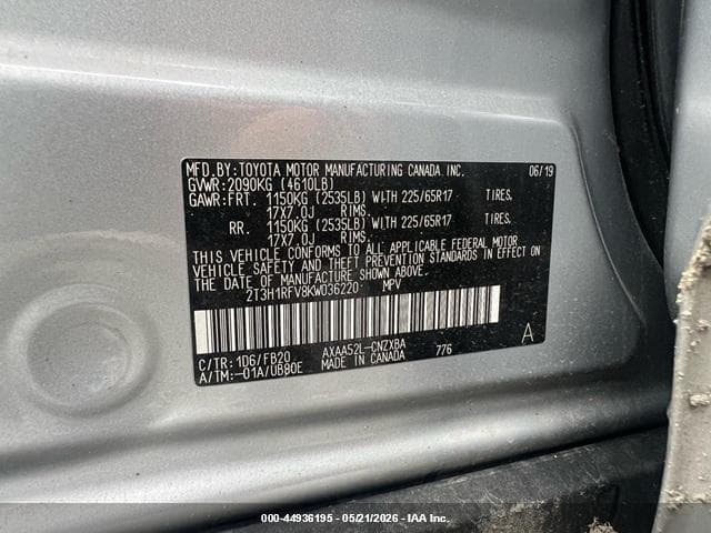 2019 TOYOTA RAV4 LE 9