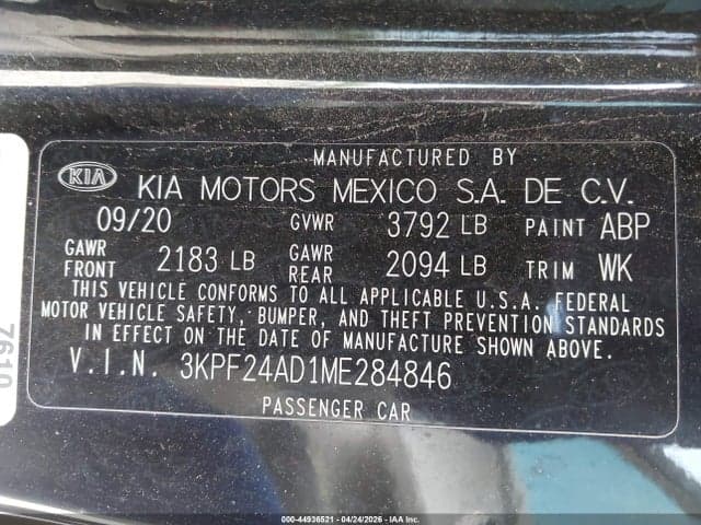 2021 KIA FORTE LXS 9