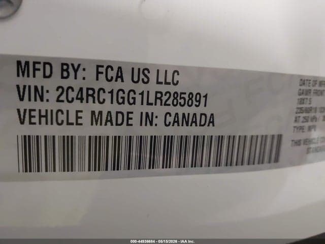 2020 CHRYSLER PACIFICA LIMITED 9