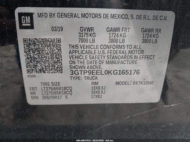 2019 GMC SIERRA 1500 AT4 9
