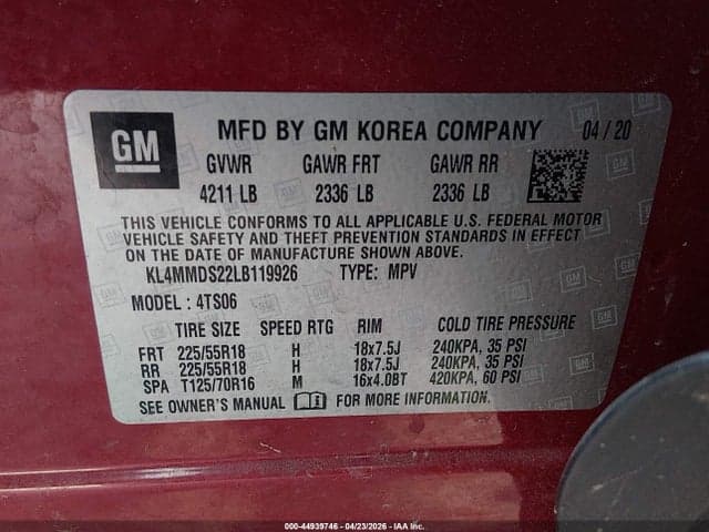2020 BUICK ENCORE GX FWD SELECT 9