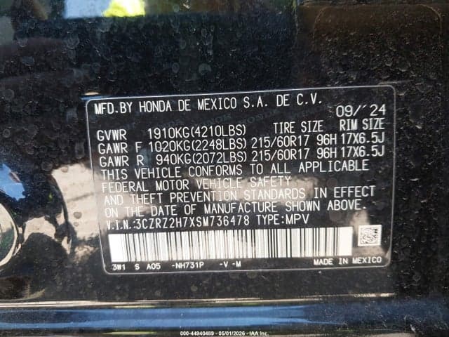 2025 HONDA HR-V AWD EX-L 9