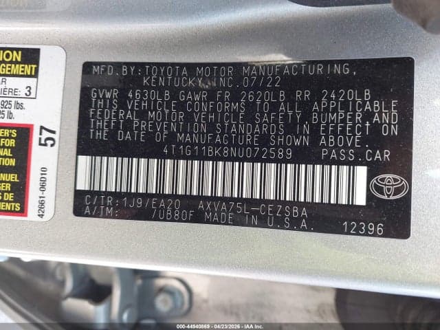 2022 TOYOTA CAMRY SE AWD 9