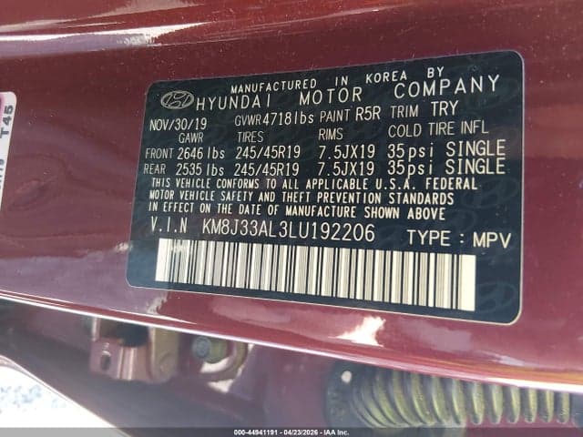 2020 HYUNDAI TUCSON SPORT 9