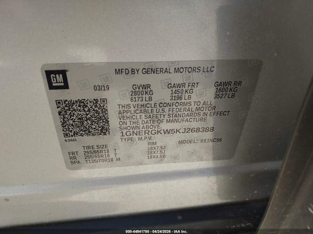 2019 CHEVROLET TRAVERSE 1LT 9