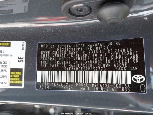 2024 TOYOTA COROLLA LE 9