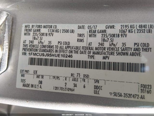 2017 FORD ESCAPE TITANIUM 9