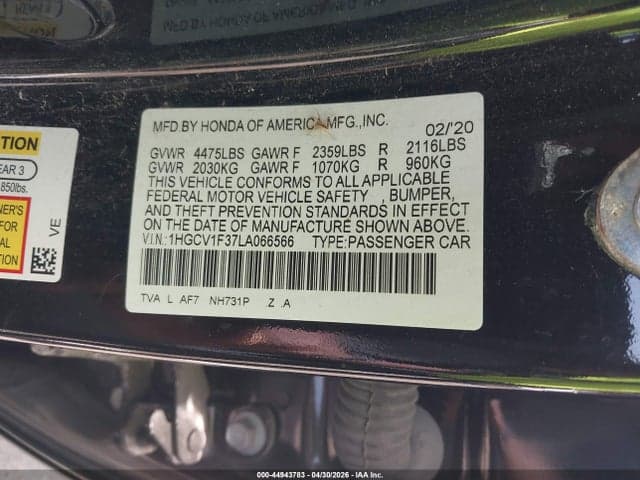2020 HONDA ACCORD SPORT 9