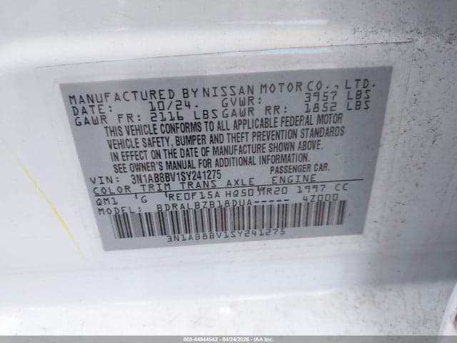 2025 NISSAN SENTRA S 9