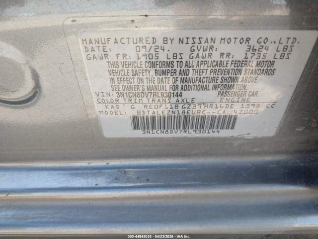 2024 NISSAN VERSA 1.6 S 9