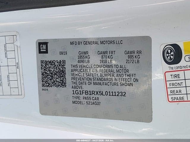 2020 CHEVROLET CAMARO RWD 1LT 9