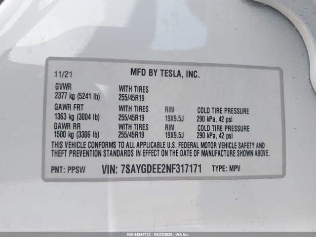 2022 TESLA MODEL Y LONG RANGE DUAL MOTOR ALL-WHEEL DRIVE 9