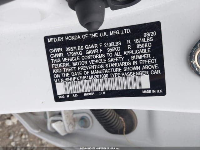 2021 HONDA CIVIC EX 9