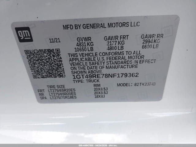 2022 GMC SIERRA 2500HD 4WD STANDARD BED DENALI 9