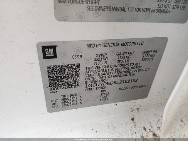2020 CHEVROLET SILVERADO 1500 4WD SHORT BED LT 9