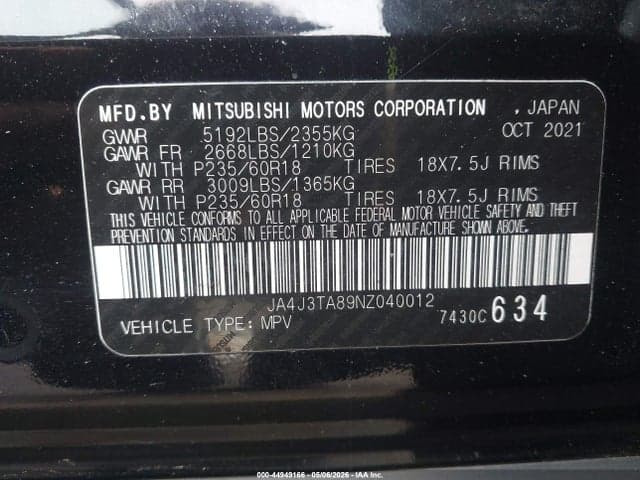 2022 MITSUBISHI OUTLANDER ES 2.5 2WD 9