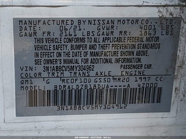 2021 NISSAN SENTRA SV XTRONIC CVT 9
