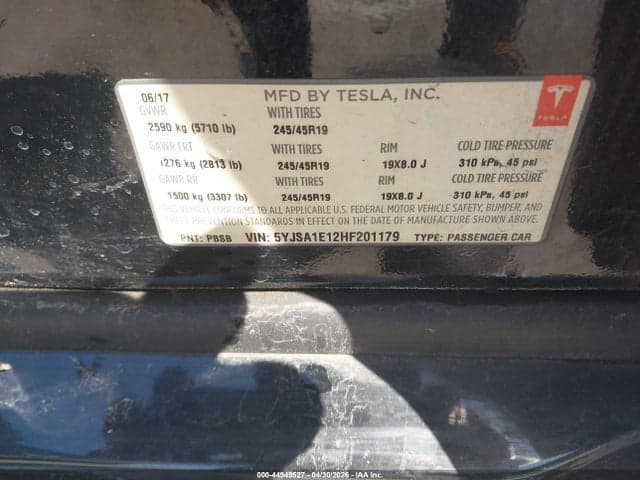 2017 TESLA MODEL S 60/75 9