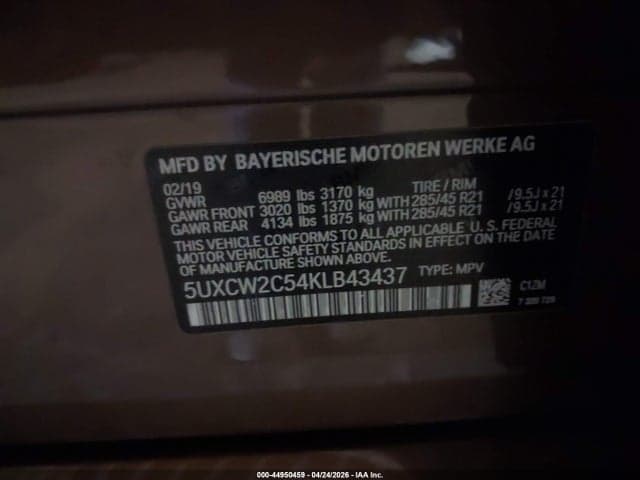 2019 BMW X7 XDRIVE40I 9