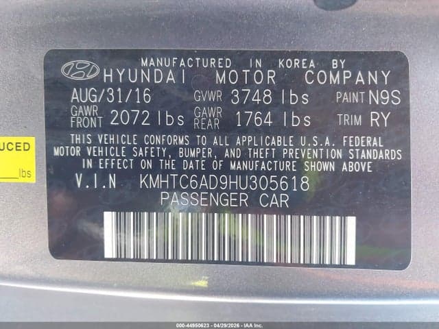 2017 HYUNDAI VELOSTER 9