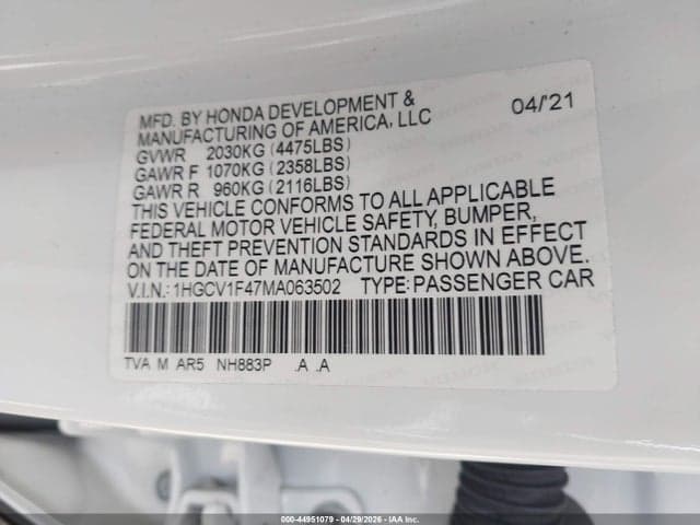 2021 HONDA ACCORD SPORT SPECIAL EDITION 9