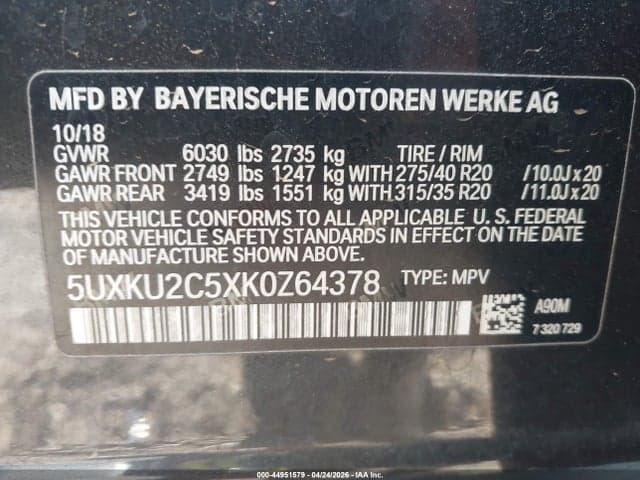2019 BMW X6 XDRIVE35I 9