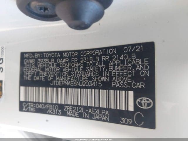 2022 TOYOTA COROLLA LE 9