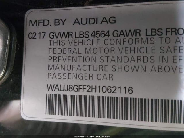 2017 AUDI A3 2.0T PREMIUM 9