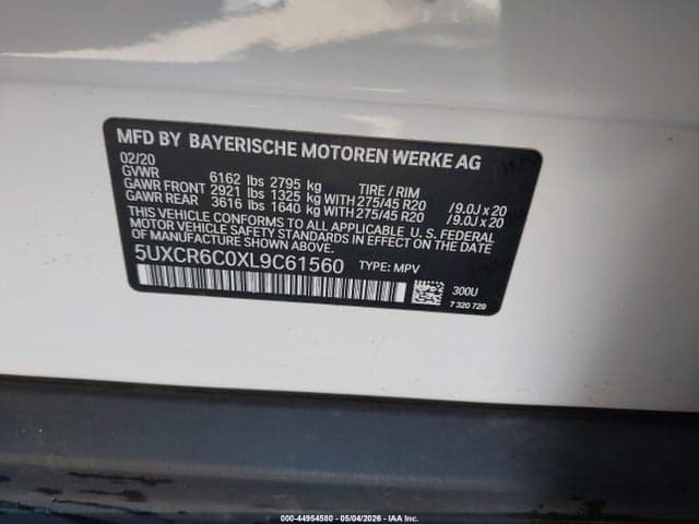 2020 BMW X5 XDRIVE40I 9
