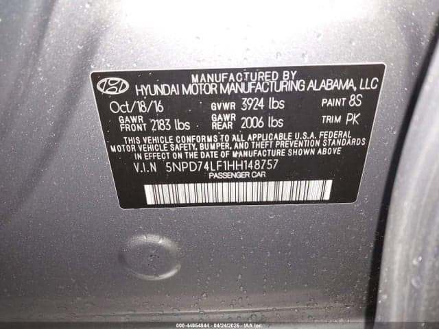 2017 HYUNDAI ELANTRA SE 9