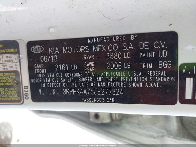 2018 KIA FORTE LX 9