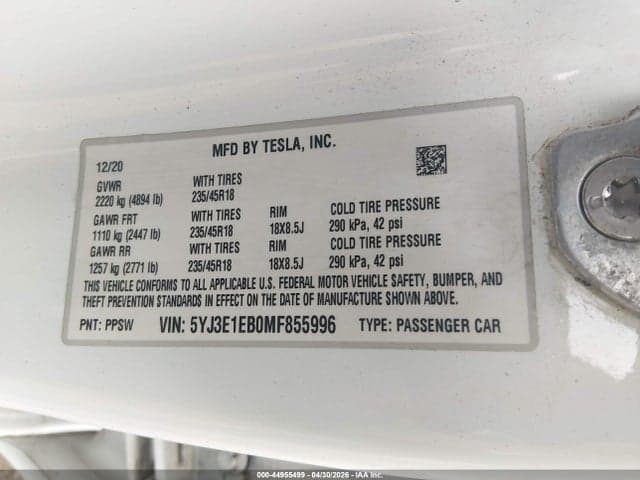 2021 TESLA MODEL 3 LONG RANGE DUAL MOTOR ALL-WHEEL DRIVE 9