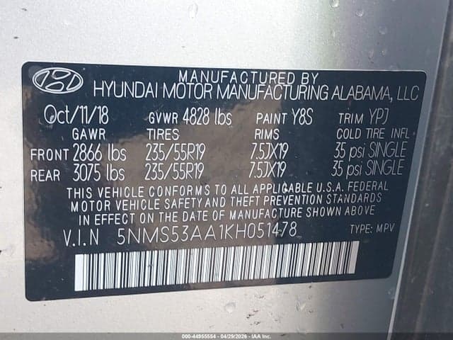 2019 HYUNDAI SANTA FE LIMITED 2.0T 9