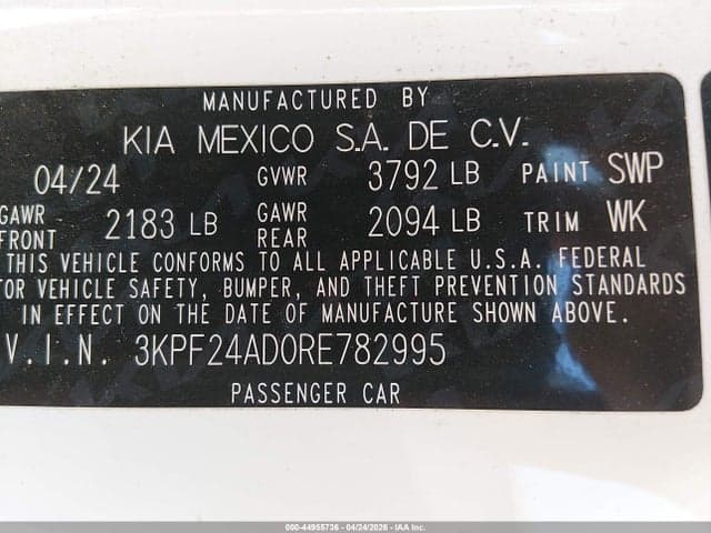 2024 KIA FORTE LXS 9