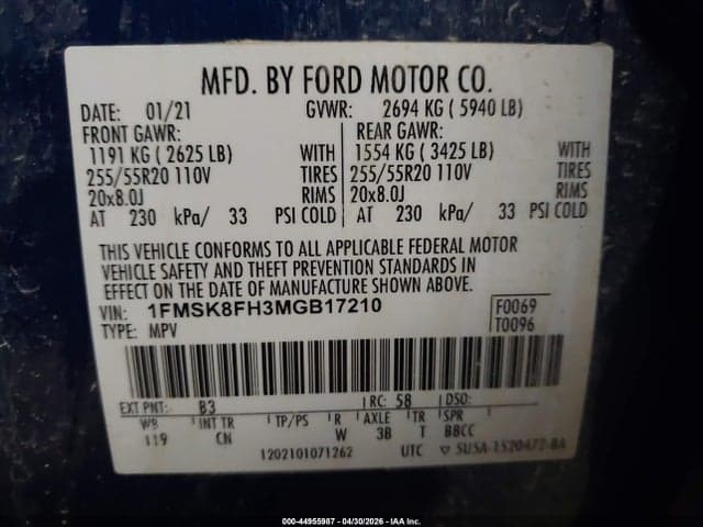 2021 FORD EXPLORER LIMITED 9