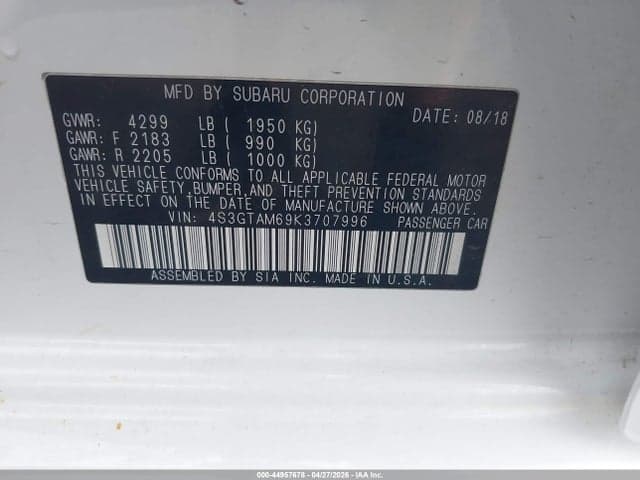 2019 SUBARU IMPREZA 2.0I SPORT 9