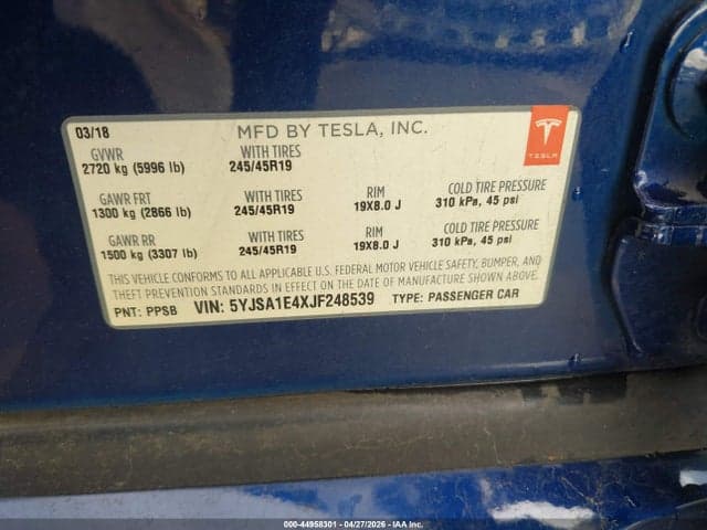 2018 TESLA MODEL S 100D/75D/P100D 9