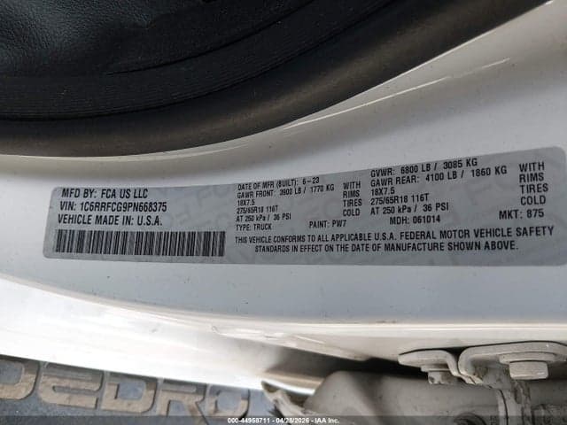 2023 RAM 1500 TRADESMAN 4X4 6'4 BOX 9
