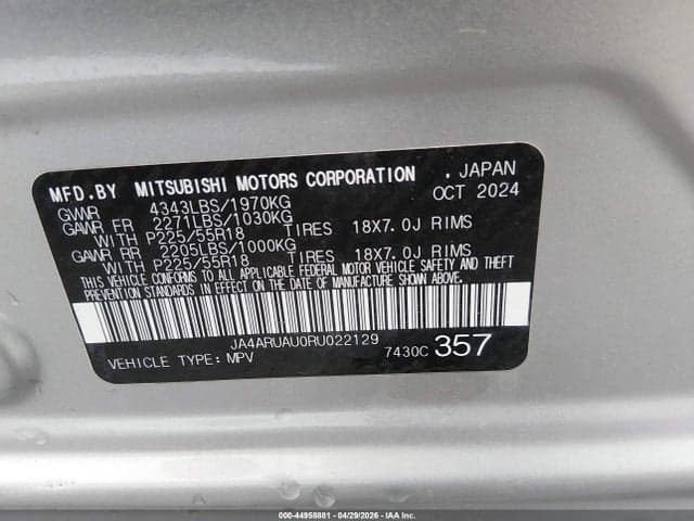 2024 MITSUBISHI OUTLANDER SPORT 2.0 ES AWC 9