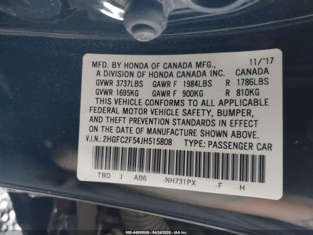 2018 HONDA CIVIC LX 9