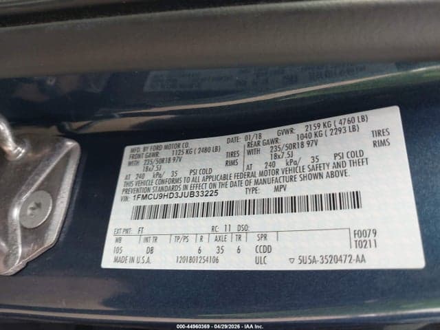 2018 FORD ESCAPE SEL 9