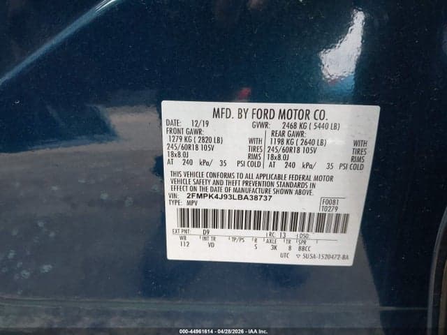 2020 FORD EDGE SEL 9