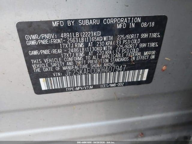 2019 SUBARU FORESTER PREMIUM 9