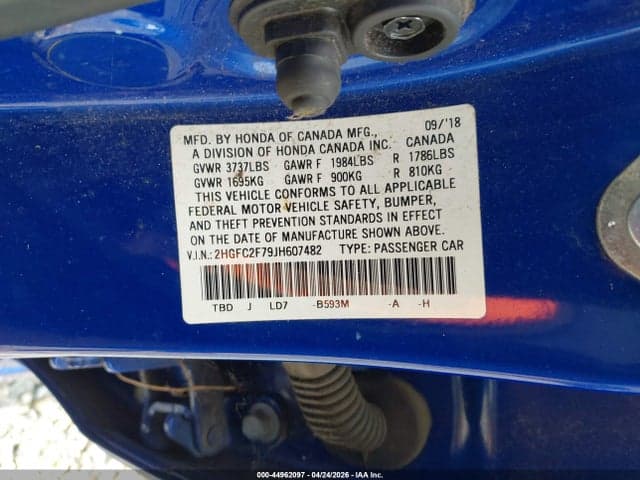 2018 HONDA CIVIC EX 9