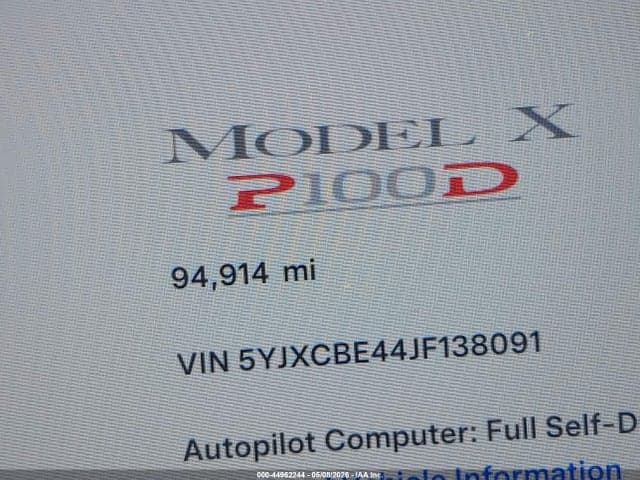 2018 TESLA MODEL X 100D/75D/P100D 15